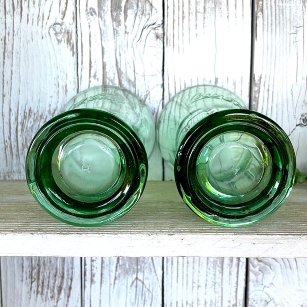 2 Vintage Flared 16 oz Coca Cola Coke Green Libbey Glass Tumblers - Picture 3 of 4